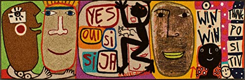 Wash+Dry Think Positiv Fußmatte, Polyamid, Mehrfarbig, 60x180 cm Wash+Dry Think Positiv Fußmatte, Polyamid, Mehrfarbig, 60x180 cm von Wash+Dry