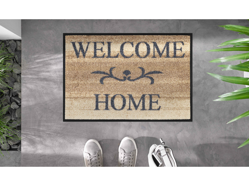 Welcome Home beige wash + dry Fußmatte von wash+dry