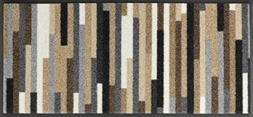 wash+dry Fußmatte, Mikado Stripes Nature 35x75cm, innen, waschbar, bunt von Wash+Dry