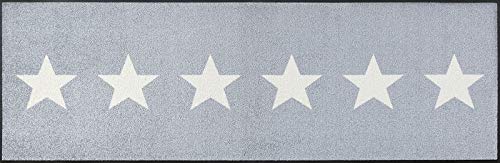 wash+dry Fußmatte, Stars grey 60x180 cm, innen und außen, waschbar von wash+dry