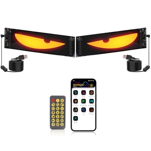LED Augen für LKW und Auto, 2PCS Teufelsaugen Licht Devil Eyes Light for Cars Devil Eyes Lichter Flexibles LED-Display Programmierbarer Augen Lichtschilder für Auto LKW (120 * 595, 2 PCS) von washrobots