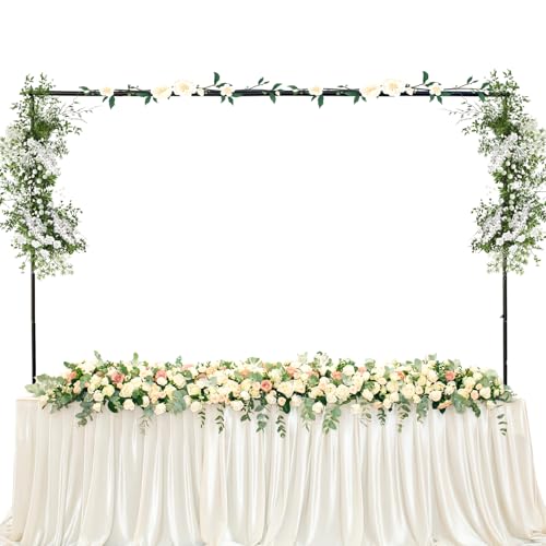 washrobots Verstellbar Tischbogen mit Klemmen 110CM-270CM Länge Tischstange Dekostange Adjustable Metal Over Table Hanging Rod Table Arch With Clamps Schwarz Metall Hochzeit Bogen Party-Dekoration von washrobots