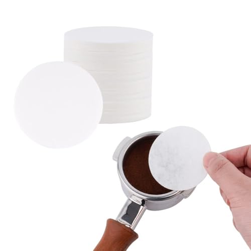 watchget 53 mm Espresso-Papierfilter – 500 Stück, ungebleichte Kaffeefilterpapiere für Espressomaschinen, Pucksieb, kompatibel mit 54 mm Siebträgerkörben, Ersatz-Papierfilter für Barista-Werkzeuge von watchget