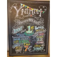 Erster Geburtstag Kreidetafel Schild Personalisierbar, Fotorequisite Erster Geburtstag Kreidetafel Schild Personalisierbar, Fotorequisite von watermelonstand
