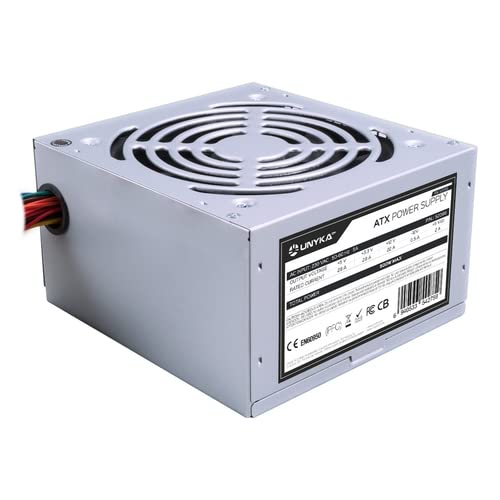 Netzteil ATX 500 W, 80 Plus, Doppelschiene + 12 V, modulare Kabel; ideal für die Montage von PCs und sorgt für eine stabile Stromversorgung. von watiowave