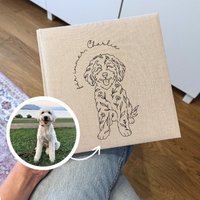 Florale Zeichnung Hund Fotoalbum | Hundebesitzer Geschenk Personalisiert Haustier Erinnerung Andenken Hundeliebhaber Florale Zeichnung Hund Fotoalbum | Hundebesitzer Geschenk Personalisiert Haustier Erinnerung Andenken Hundeliebhaber von wauzimauzi
