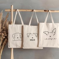 Hundeohren Jutebeutel | Hundetasche Dogmom Geburtstagsgeschenk Hundemama Hundebesitzer Geschenk Hundeliebhaber Personalisiert von wauzimauzi