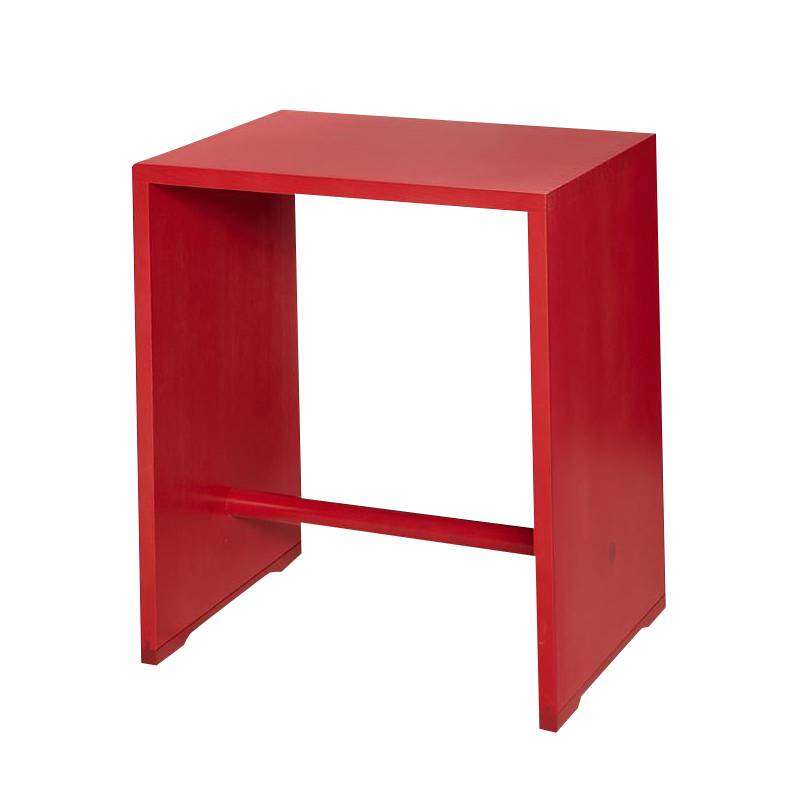 wb form - Ulmer Hocker - feuerrot/Birkenholz/Buchenholz/BxHxT 39,5x44x29,5cm von wb form