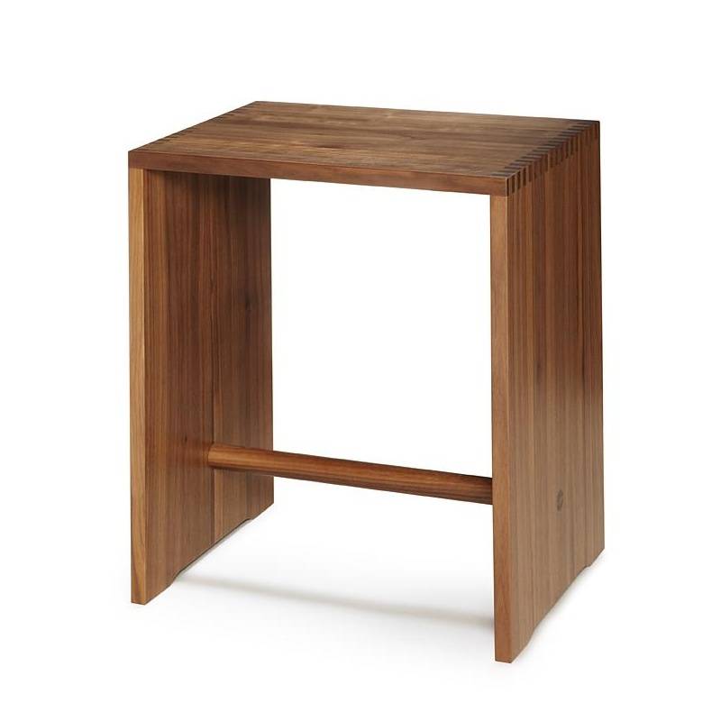 wb form - Ulmer Hocker - natur/amerikanisches Nussbaumholz/BxHxT 39,5x44x29,5cm von wb form