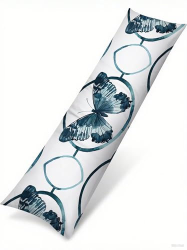 Kissenbezug 40 x 145 Schmetterling Rechteck Softer Samt Dekokissen Mit Unsichtbarem Reißverschluss Seitenschläferkissen Schwangerschaftskissen Schlafzimmer Wohnzimmer Deko Kissenbezüge Grün T-504 von wcusmmog