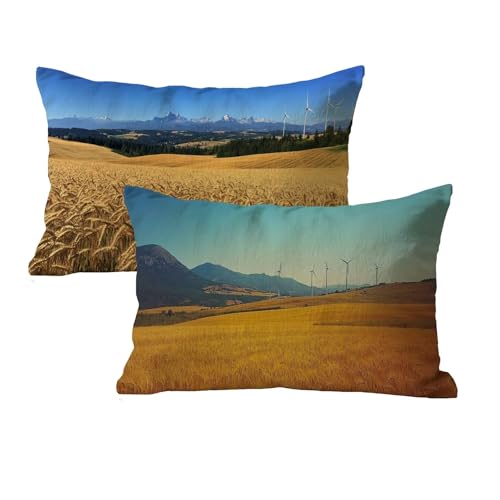 Kissenbezug 40x80 Bauernhaus Sofa Kissenbezug Wasserdicht 2er Set Rechteck Samt Deko Kissen Mit Unsichtbarem Reißverschluss Weizenfeld Muster Designs Kopfkissenbezug Für Balkon Garten Wohndeko P-60 Kissenbezug 40x80 Bauernhaus Sofa Kissenbezug Wasserdicht 2er Set Rechteck Samt Deko Kissen Mit Unsichtbarem Reißverschluss Weizenfeld Muster Designs Kopfkissenbezug Für Balkon Garten Wohndeko P-60 von wcusmmog