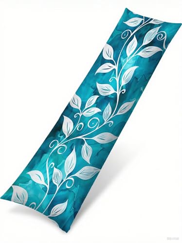 Kissenbezug 50 x 135 Blau Kopfkissenbezug Blatt Samt Rechteck Sofa Kissenbezug Mit Unsichtbarem Reißverschluss Herbst Dekokissen Seitenschläferkissen Bezug Für Wohnzimmer Schlafzimmer Deko T-501 von wcusmmog