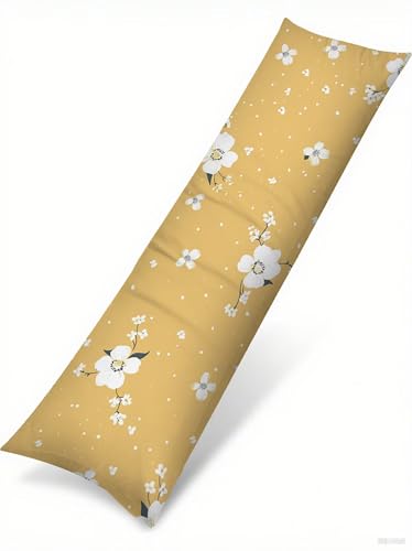 Kissenbezug 50 x 135 Gelb Kopfkissenbezug Blumen Samt Rechteck Sofa Kissenbezug Mit Unsichtbarem Reißverschluss Herbst Dekokissen Seitenschläferkissen Bezug Für Wohnzimmer Schlafzimmer Deko T-505 von wcusmmog