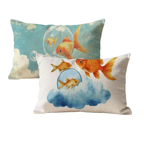 Rechteck Kissenbezug 70x90 Wasserfest 2er Set Goldfisch Muster Deko Kissen Outdoor Kissen Kissenbezug Samt Mit Unsichtbarem Reißverschluss Für Wohnzimmer Schlafzimmer Outdoor Terrassen Deko P-99 Rechteck Kissenbezug 70x90 Wasserfest 2er Set Goldfisch Muster Deko Kissen Outdoor Kissen Kissenbezug Samt Mit Unsichtbarem Reißverschluss Für Wohnzimmer Schlafzimmer Outdoor Terrassen Deko P-99 von wcusmmog