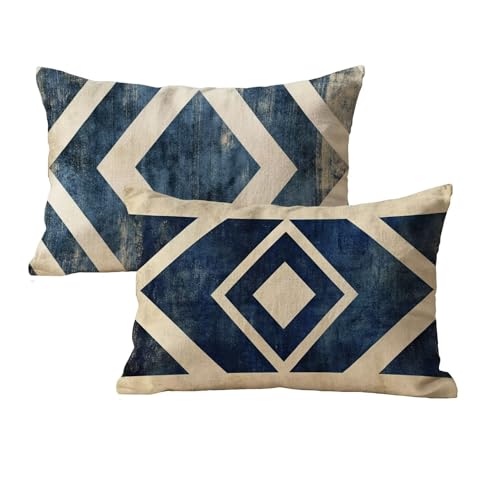 wcusmmog Kissenbezug 40x70 Blau Sofa Kissenbezug Wasserdicht 2er Set Rechteck Samt Deko Kissen Mit Unsichtbarem Reißverschluss Geometrie Muster Designs Kopfkissenbezug Für Balkon Garten Wohndeko P-54 wcusmmog Kissenbezug 40x70 Blau Sofa Kissenbezug Wasserdicht 2er Set Rechteck Samt Deko Kissen Mit Unsichtbarem Reißverschluss Geometrie Muster Designs Kopfkissenbezug Für Balkon Garten Wohndeko P-54 von wcusmmog