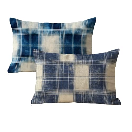 wcusmmog Kissenbezug 60x80 Blau Sofa Kissenbezug Wasserdicht 2er Set Rechteck Samt Deko Kissen Mit Unsichtbarem Reißverschluss Gitter Muster Designs Kopfkissenbezug Für Balkon Garten Wohndeko P-56 wcusmmog Kissenbezug 60x80 Blau Sofa Kissenbezug Wasserdicht 2er Set Rechteck Samt Deko Kissen Mit Unsichtbarem Reißverschluss Gitter Muster Designs Kopfkissenbezug Für Balkon Garten Wohndeko P-56 von wcusmmog