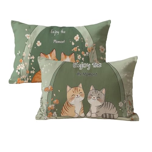 wcusmmog Rechteck Kissenbezug 40x70 Wasserfest 2er Set Katze Muster Design Deko Kissen Outdoor Kissen Kissenbezug Samt Mit Unsichtbarem Reißverschluss Für Wohnzimmer Schlafzimmer Terrassen Deko P-65 wcusmmog Rechteck Kissenbezug 40x70 Wasserfest 2er Set Katze Muster Design Deko Kissen Outdoor Kissen Kissenbezug Samt Mit Unsichtbarem Reißverschluss Für Wohnzimmer Schlafzimmer Terrassen Deko P-65 von wcusmmog