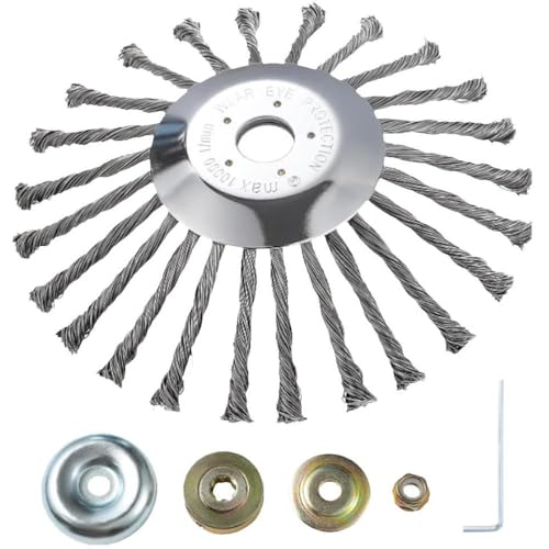 10 -Zoll -Drahtbürste Kopf universeller Unkrautpinsel für Garten Rasenmäher Rostentfernung mit Adapter -Kits, die mit den meisten Standardmodellen kompatibel sind von wdcJHNPTW