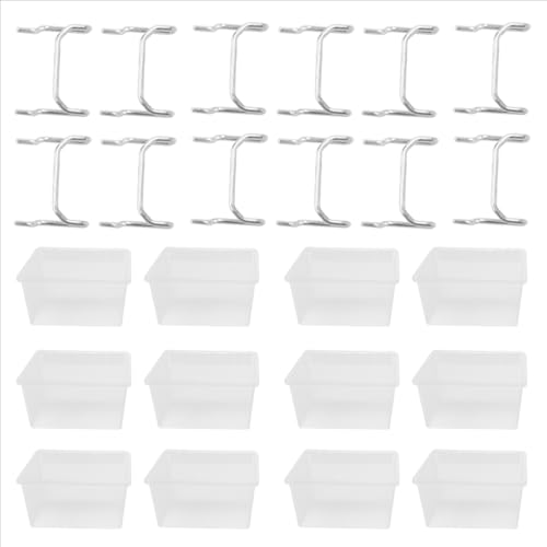 12 Stück Pegboard Plastic Bins Kit mit Hooks Workbench Storage Bins passt die meisten Peg-Board-Zubehör kompatibel mit Standard-Pegboard-Panels BHBD-12(Transparent) von wdcJHNPTW