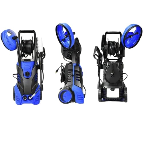4000 max PSI 26 GPM Elektrische Druckwaschmaschine mit Schlauchrollen 5 Schnellanschlussdüsen, die mit Standarddruckunterdrückerzubehör kompatibel sind(Blau) von wdcJHNPTW