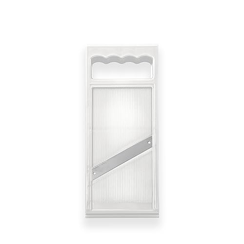 WE-STOCK Gemüseschneider aus massivem ABS mit ergonomischem Griff – dünne Scheiben 1 mm – ideal für Gemüse, Gemüse und Obst – Maße 270 x 105 mm (weiß) von weSTOCK