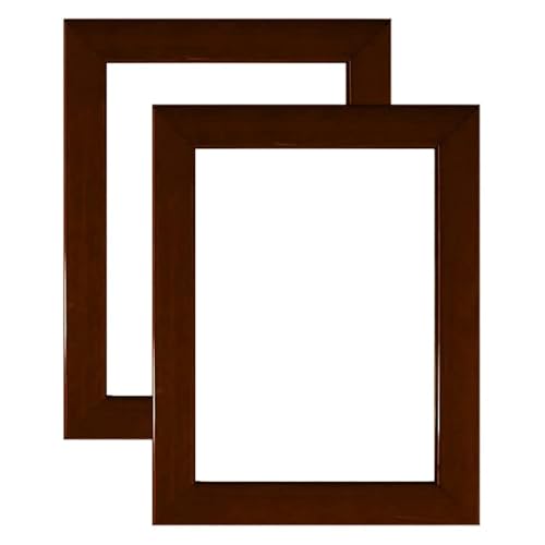WE-STOCK Tisch- oder Wandrahmen-Set aus Holz braun lackiert 10x15cm (2 Stück) von weSTOCK
