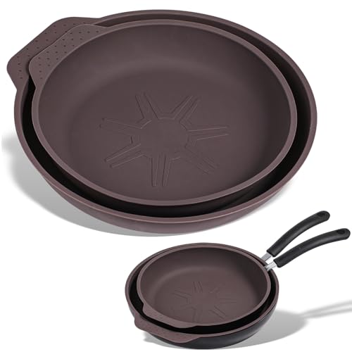 2-teiliges Set Silikon-Pfannenschutz für T-fal Bratpfannen 25,4 cm und 30,5 cm, BPA-freie Pfannentrenner zum Stapeln, langlebig, spülmaschinenfest von webake