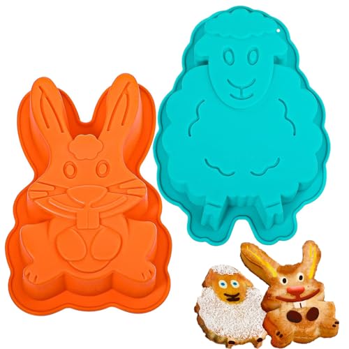 Webake Bunny Silikonform Kuchenform Lamm Kuchen Form Kleine süße Tier Kuchen Form Silikon Ostern Backbleche für Kaninchen Lamm Kuchen von webake