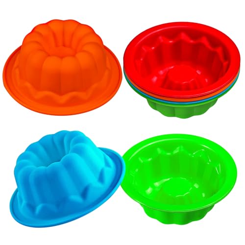 webake Mini Gugelhupfform Silikon Backform Gugelhupf 8 Stück 10 cm Kuchenform Gugelhupf Silikonform Kleine Gugelhupfform Wiederverwendbare für Kuchen, Gelee, Donut von webake