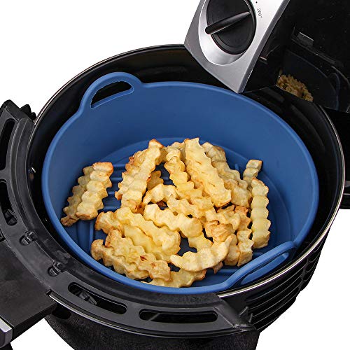 Webake Silikonform Heißluftfritteuse Backform Silikon Ø 20 cm Air Fryer Silicone Pot Heißluftfritteuse Zubehör Ersatz für Papiereinlagen, keine harte Reinigung des Luft-Fritteuskorb von webake