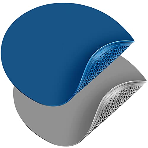 Webake Mikrowelle Silikonmatte 2 Stück 30 cm Mikrowellenmatte Silikon Runde Platzset Antihaftbeschichtung Mikrowelle Drehteller Unterlage Ofenmatte Hitzebeständige Backmatte, Grau, Blau von webake