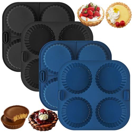 Webake Mini Törtchen Formen 4 Stück Tarteform Silikon Quicheform Klein 7.5 cm Tart Form Airfryer Silikonform Quiche Backform Webake Mini Törtchen Formen 4 Stück Tarteform Silikon Quicheform Klein 7.5 cm Tart Form Airfryer Silikonform Quiche Backform von webake