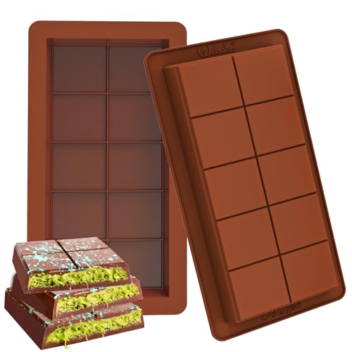 Webake Schokoladenform Tief Silikon Schokolade Form 2 Stück LFGB Silikonform Schokoladentafel Form Tiefe Schokoladenform Extra Tief Schokoladen Form für Schokolade Praline Süßigkeiten von webake