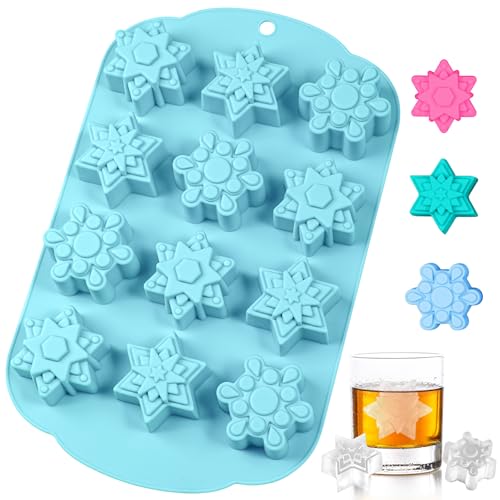 Webake Silikon Eiswürfelform Schneeflocken Silikonform Weihnachten Backform Schneeflocken Eiswürfelbehälter Schneeflocke Form, 1 Stück Webake Silikon Eiswürfelform Schneeflocken Silikonform Weihnachten Backform Schneeflocken Eiswürfelbehälter Schneeflocke Form, 1 Stück von webake