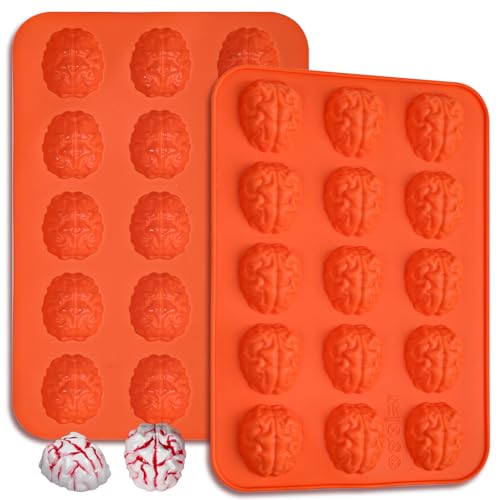 Webake Silikonform Gehirn Form Silikon 2 Stück Silikonform Halloween Schokoladenform Gehirn Backform für Schokolade, Süßigkeiten, Gelee Webake Silikonform Gehirn Form Silikon 2 Stück Silikonform Halloween Schokoladenform Gehirn Backform für Schokolade, Süßigkeiten, Gelee von webake