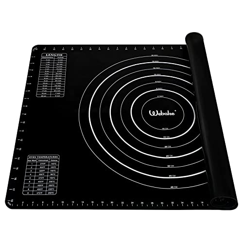 Webake Backunterlage Silikon Silikonmatte Backen Groß Teigmatte 70x50cm Silikon Backmatte Antihaftbeschichtet Ausrollmatte Fondant Matte, Schwarz Webake Backunterlage Silikon Silikonmatte Backen Groß Teigmatte 70x50cm Silikon Backmatte Antihaftbeschichtet Ausrollmatte Fondant Matte, Schwarz von webake