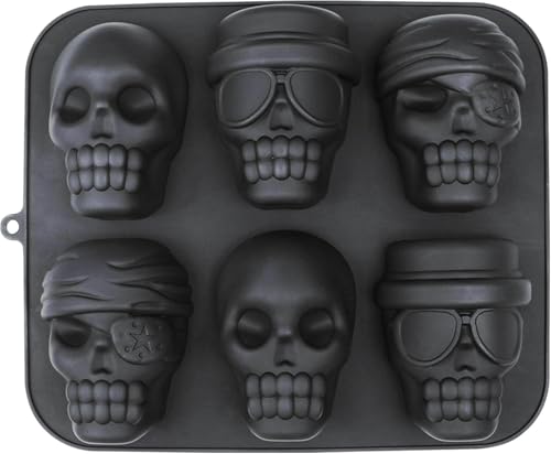 Webake Totenkopf-Kuchenform aus Silikon, Gelatine-Kakelett-Form, Totenkopf-Design, Pizza-Backform Webake Totenkopf-Kuchenform aus Silikon, Gelatine-Kakelett-Form, Totenkopf-Design, Pizza-Backform von webake