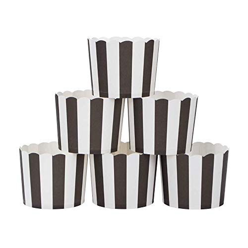 Webake Muffinförmchen Papier 50 Stück Muffin Papierförmchen in Weiß und Schwarz für Muffin Bronnie Cupcake von webake