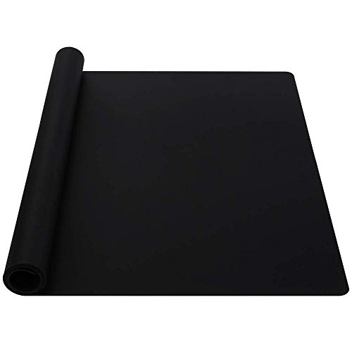 webake Silikonmatte Groß 60x40cm Backmatte Silikon Backunterlage Antihaftbeschichtet Teigmatte Ausrollmatte Fondant Matte für für Fondant Gebäck Pizza Matte, Schwarz von webake