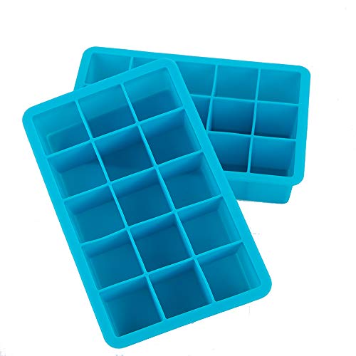 Webake Eiswürfelform Silikon Eckig 2 Stück 3 cm Mini Eiswuerfel Form 15 Fach Eiswürfelbehälter für Bier, Cocktails, Whisky, Wasser, Soda, Obst, Pudding oder Babynahrung von webake
