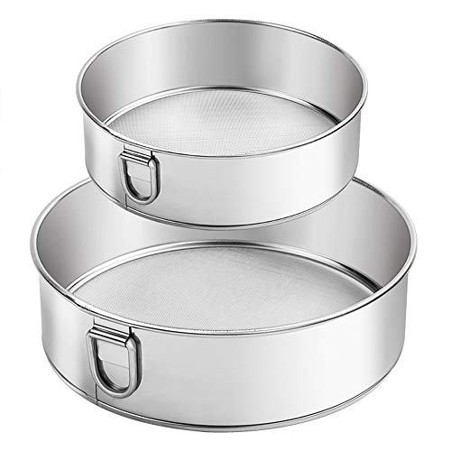 webake Mehlsieb Edelstahl Küchensieb Feines Küchen Sieb Set 15 cm 20 cm 2 Stück Fein Mehl Sieb für Mehl, Reis, Getreide, Bohnen, Obst und Gemüse von webake