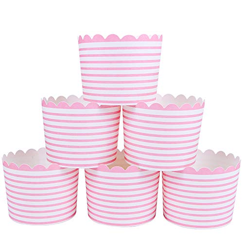 webake Muffinförmchen Papier 50 Stück Muffin Papierförmchen Cupcake Formen Papier Muffins Backformen in Rosa Streifen Förmchen von webake