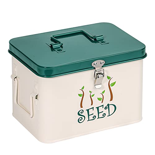 webake Saatgutaufbewahrungsbox mit Deckel Saatgut Aufbewahrungsbox Samen Dose Garten Samen Behälter mit Trennwänden, 22,5 x 17 x 15,5 cm von webake