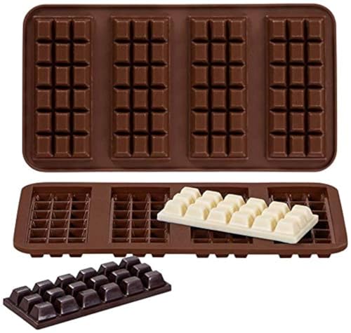 Webake Silikon Schokoladenform Tafel Klein 2 Stück Mini Silikonform Schokoladentafel Form Schokolade Pralinenform für Schokoladen Schokolade Tafel von webake