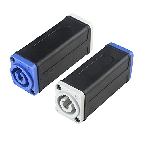 2Pack Powercon in to Powercon Buchse Male and Female Connectors Adapter, Powercon Verlängerung Stecker Powercon Verbinder Link für 3Polig Nac3fca Powercon Kabel Extension von wecan