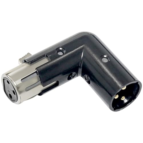 3-Pin xlr 90 Grad Adapter, einstellbarer männlicher zu weiblicher rechtwinkliger XLR Adapter für Dmx Kabel Schwarz 3-Pin xlr 90 Grad Adapter, einstellbarer männlicher zu weiblicher rechtwinkliger XLR Adapter für Dmx Kabel Schwarz von wecan