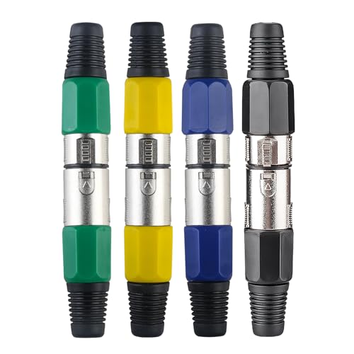 3-poliger XLR-Anschluss, XLR-Kabelanschluss männlich und weiblich für DMX-Signalkabel oder Audio-Mixer-Mikrofonanschluss (4 Farbsätze) von wecan