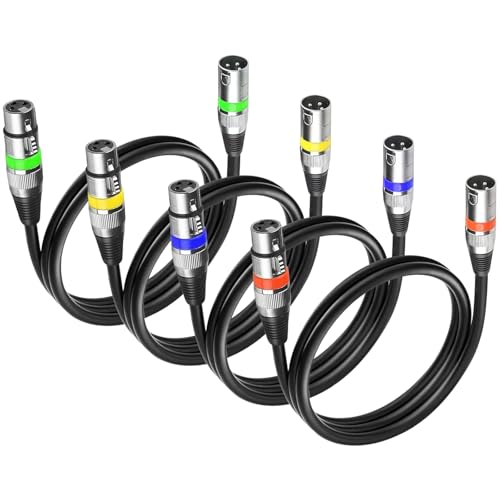 4Pack Dmx Kabel 1m 3 Pin Dmx Cable XLR Kabel, Mikrofonkabel XLR Stecker auf Busche 4Pack Dmx Kabel 1m 3 Pin Dmx Cable XLR Kabel, Mikrofonkabel XLR Stecker auf Busche von wecan