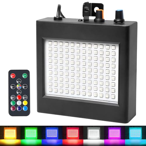 Multicolor Stroboskop mit Fernbedienung Disco Licht, 108Led Stroboskope Musikgesteuert Disco Blitzlicht für Room, Discolicht Party Disco Strobe Light Stroposkopblitzer Blitzer Projektor Lichteffekte von wecan