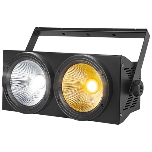 WECAN 200-W-LED-Blinder-PAR-Scheinwerfer, 2-Augen-LED-Bühnenlicht in Kalt- und Warmweiß, DMX-Steuerung, geräuschaktiviertes COB-Stroboskop für Theater, Kirche und DJ-Events von wecan